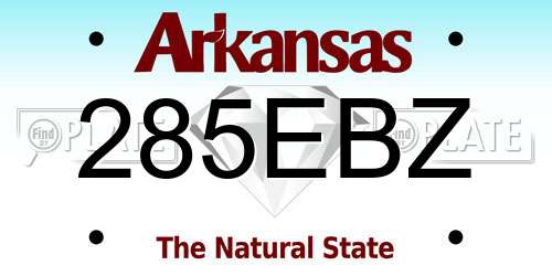 285EBZ Arkansas License Plate