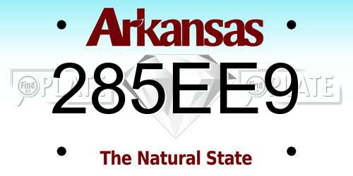 285EE9 Arkansas License Plate