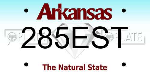 285EST Arkansas License Plate
