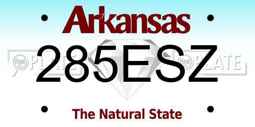285ESZ Arkansas License Plate