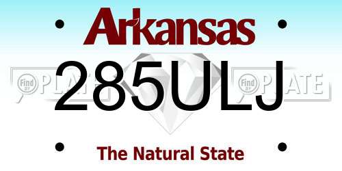 285ULJ Arkansas License Plate
