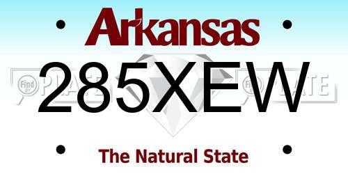 285XEW Arkansas License Plate