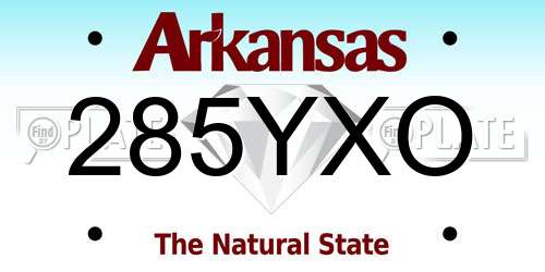 285YXO Arkansas License Plate