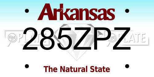 285ZPZ Arkansas License Plate