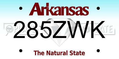 285ZWK Arkansas License Plate