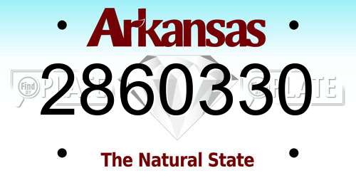 2860330 Arkansas License Plate