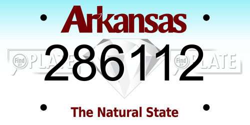 286112 Arkansas License Plate