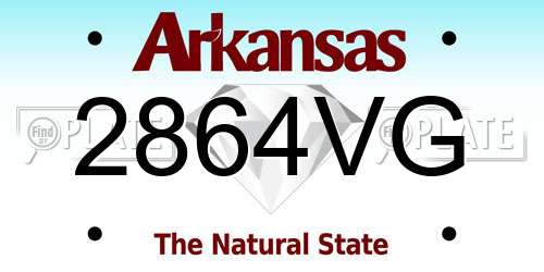 2864VG Arkansas License Plate