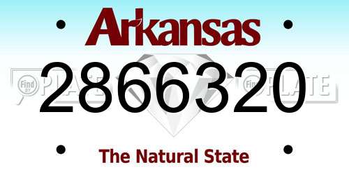 2866320 Arkansas License Plate