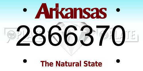 2866370 Arkansas License Plate