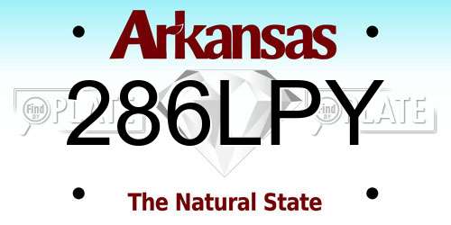 286LPY Arkansas License Plate