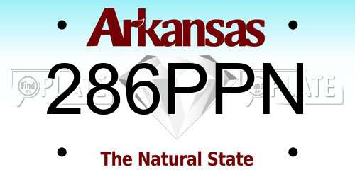 286PPN Arkansas License Plate