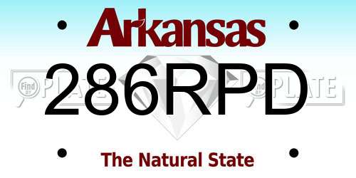 286RPD Arkansas License Plate