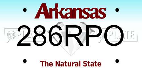 286RPO Arkansas License Plate