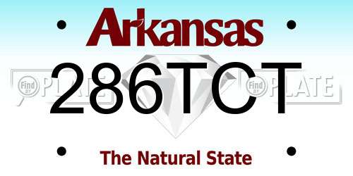 286TCT Arkansas License Plate