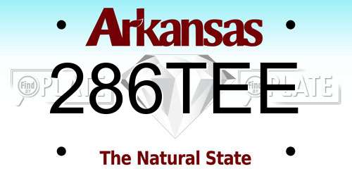 286TEE Arkansas License Plate