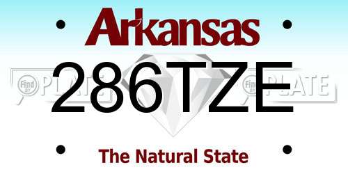 286TZE Arkansas License Plate