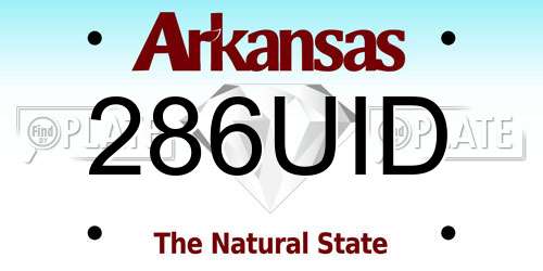 286UID Arkansas License Plate