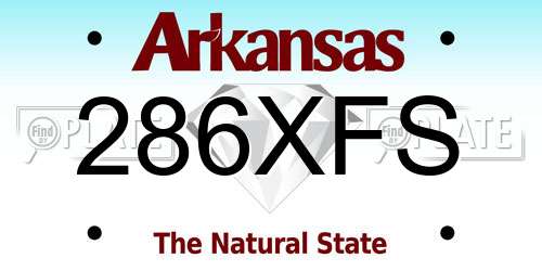 286XFS Arkansas License Plate