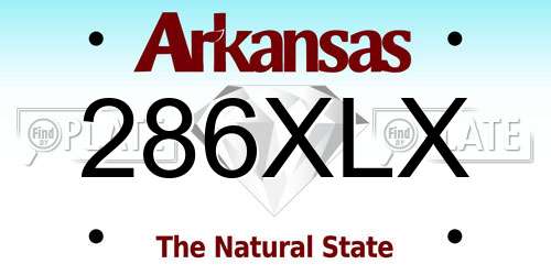 286XLX Arkansas License Plate