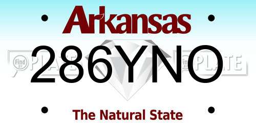 286YNO Arkansas License Plate