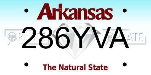 286YVA Arkansas License Plate