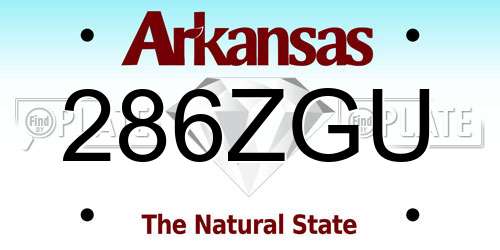 286ZGU Arkansas License Plate