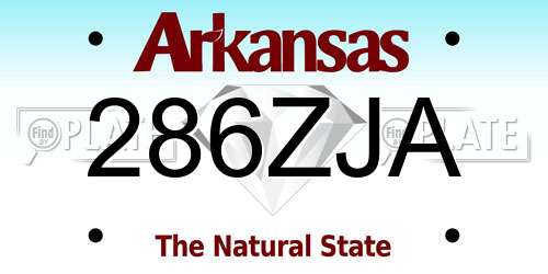 286ZJA Arkansas License Plate