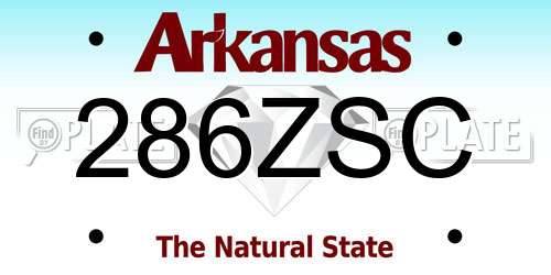 286ZSC Arkansas License Plate