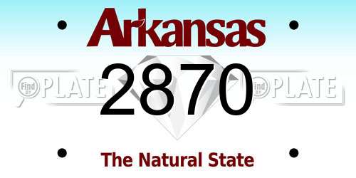 2870 Arkansas License Plate