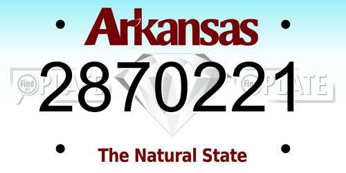 2870221 Arkansas License Plate