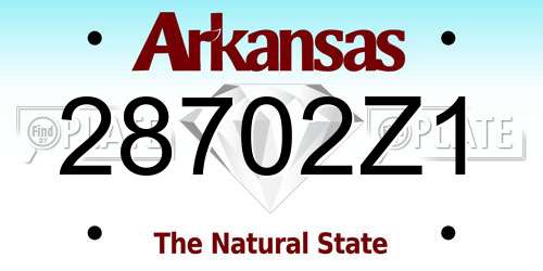 28702Z1 Arkansas License Plate