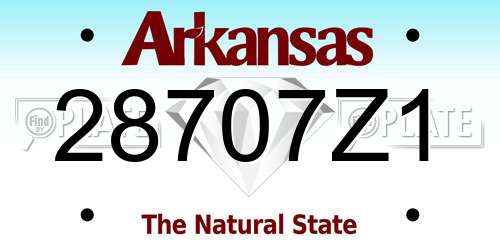 28707Z1 Arkansas License Plate