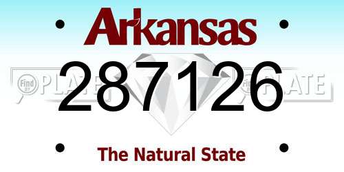 287126 Arkansas License Plate