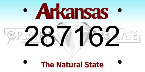 287162 Arkansas License Plate