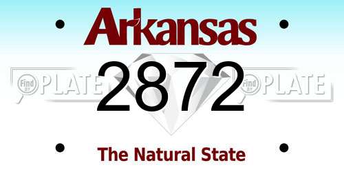 2872 Arkansas License Plate