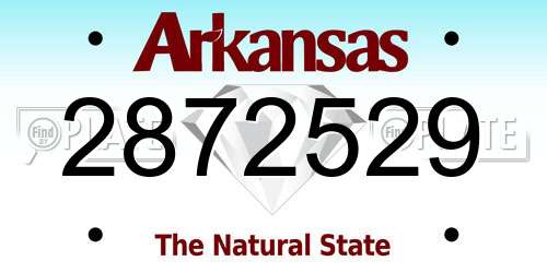 2872529 Arkansas License Plate