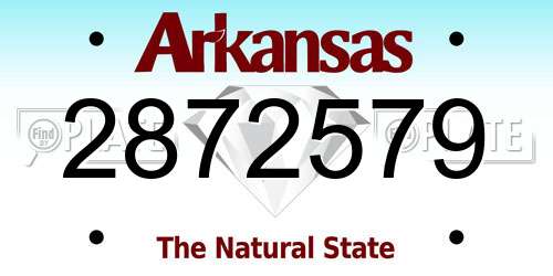 2872579 Arkansas License Plate