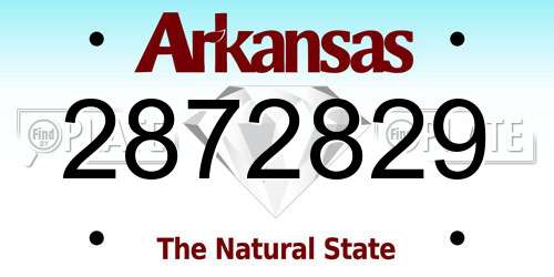2872829 Arkansas License Plate