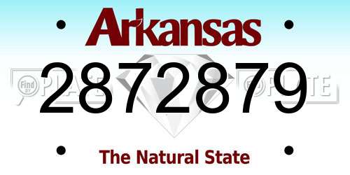 2872879 Arkansas License Plate