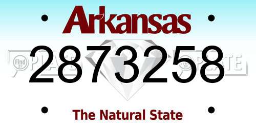 2873258 Arkansas License Plate