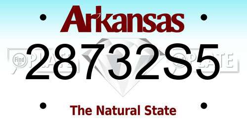 28732S5 Arkansas License Plate