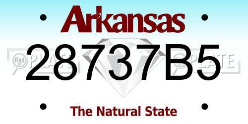 28737B5 Arkansas License Plate