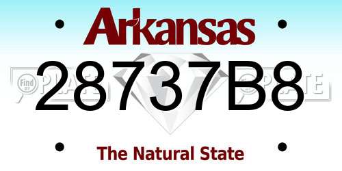 28737B8 Arkansas License Plate