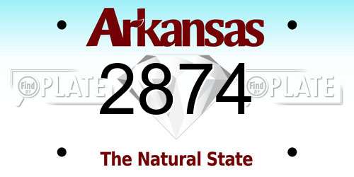 2874 Arkansas License Plate