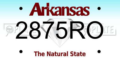 2875RO Arkansas License Plate