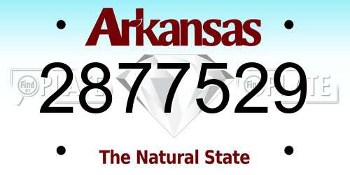 2877529 Arkansas License Plate