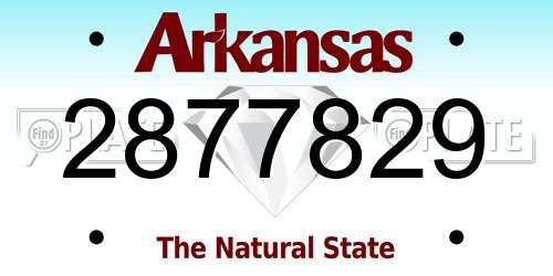 2877829 Arkansas License Plate