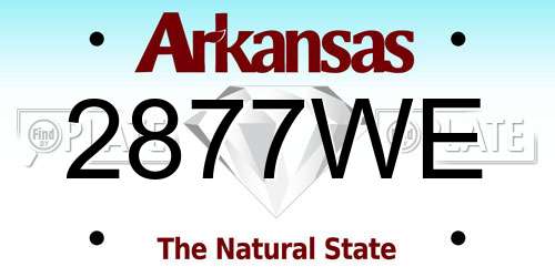 2877WE Arkansas License Plate