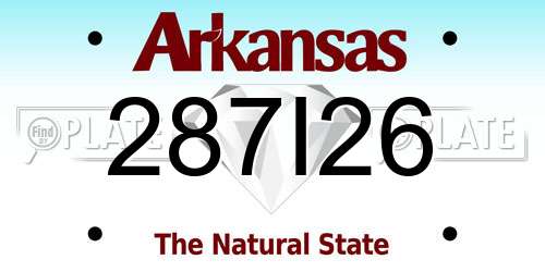 287I26 Arkansas License Plate